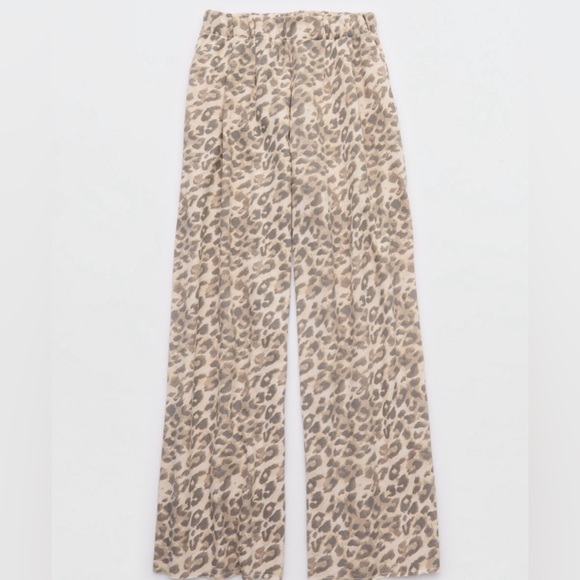 aerie Pants - SOLD. Aerie Leopard Print Wide-Leg Pants